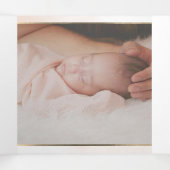 Invitation Trois Volets Couronne de Roses Aquarelle, Bapteme (Intérieur au milieu)