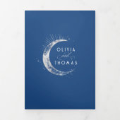 Invitation Trois Volets Crescent Moon Sun Halo Celestial Mariage Photo (Page de couverture)