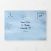 Invitation Trois Volets Crystal Blue Marina Style Mariage (Page de couverture)