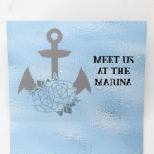 Invitation Trois Volets Crystal Blue Marina Style Mariage (Intérieur en premier)