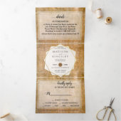 Invitation Trois Volets Déclaration d'indépendance 📜 USA Parchment (Intérieur)