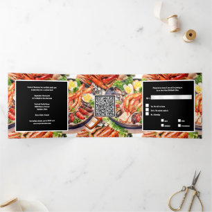 Invitation Trois Volets Délicieux paella de fruits de mer pour la soirée d