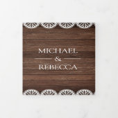 Invitation Trois Volets Dentelle photo Rustic Barn Wood Scallop Mariage (Protection)