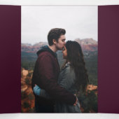 Invitation Trois Volets Dentelle tout en un Mariage (Intérieur au milieu)