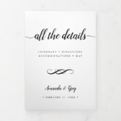 Invitation Trois Volets Détails de mariage simple et élégant (Page de couverture)