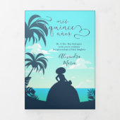 Invitation Trois Volets Deux Photo Silhouette Tropicale Charro Quinceanera (Page de couverture)