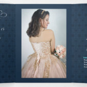 Invitation Trois Volets Deux Photo Silhouette Tropicale Charro Quinceanera (Intérieur au milieu)