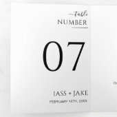 Invitation Trois Volets Dîner de mariage de cérémonie moderne en mémoire a (Intérieur en premier)