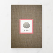 Invitation Trois Volets Dollars de sable & Burlap, Suite de Baby showers d (Page de couverture)