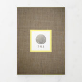 Invitation Trois Volets Dollars de sable & Burlap, Suite de mariage Lemon (Page de couverture)
