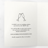 Invitation Trois Volets Doodles tirés à la main Mariage moderne (Intérieur en premier)