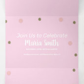 Invitation Trois Volets Doux moderne 16 points roses or (Intérieur au milieu)