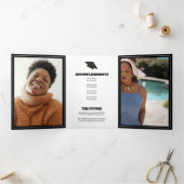 Invitation Trois Volets Dramatic Magazine Style Graduation Party (Intérieur)