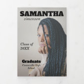 Invitation Trois Volets Dramatic Magazine Style Graduation Party (Page de couverture)