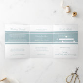 Invitation Trois Volets Duck Egg Blue Moderne Mariage Suite (Intérieur)