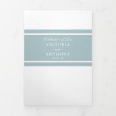Invitation Trois Volets Duck Egg Blue Moderne Mariage Suite (Page de couverture)