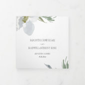 Invitation Trois Volets Dusty Blue Floral Greenery Tripli Mariage Inviter (Protection)