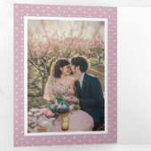 Invitation Trois Volets Dusty Mauve Rose Floral Mariage Photo (Intérieur en premier)