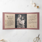 Invitation Trois Volets Dusty Rose Fairy Tale Mariage Photo (Intérieur)