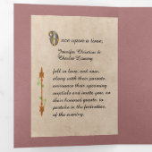 Invitation Trois Volets Dusty Rose Fairy Tale Mariage Photo (Intérieur en premier)