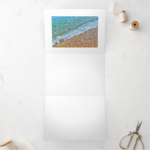 Invitation Trois Volets Eau turquoise de la mer