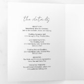 Invitation Trois Volets Écriture rustique Photo Moderne (Intérieur en premier)