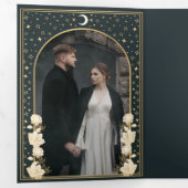 Invitation Trois Volets Elégant Arc Art Nouveau Mariage (Intérieur en premier)