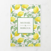 Invitation Trois Volets Élégant citron verdure Mariage Photo (Page de couverture)