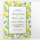 Invitation Trois Volets Élégant citron verdure Mariage Photo (Intérieur en premier)
