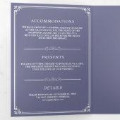 Invitation Trois Volets Élégant classique Dusty violet Mariage de monogram (Intérieur en premier)