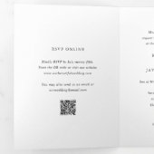 Invitation Trois Volets Élégant code QR mariage classique (Intérieur en premier)