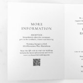 Invitation Trois Volets Élégant code QR noir et blanc mariage classique (Intérieur en premier)