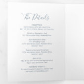 Invitation Trois Volets Elégant Dusty Blue Mariage moderne (Intérieur en premier)