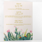 Invitation Trois Volets Elégant Eucalyptus Verdure Succulents Tri Mariage (Intérieur en premier)