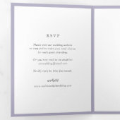 Invitation Trois Volets Élégant Lilac Monogramme Mariage moderne (Intérieur en premier)
