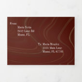 Invitation Trois Volets Élégant marbre doux liquide | Agate Bourgogne (Page de couverture)