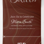 Invitation Trois Volets Élégant marbre doux liquide | Agate Bourgogne (Intérieur au milieu)