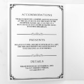 Invitation Trois Volets Élégant Mariage classique noir et blanc (Intérieur en premier)