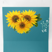 Invitation Trois Volets Élégant Mariage Customisé tournesol (Intérieur en premier)