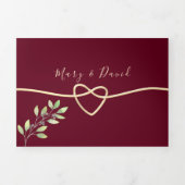 Invitation Trois Volets Élégant Mariage de Bourgogne (Page de couverture)