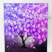 Invitation Trois Volets Élégant Mariage de feuille de coeur rose violet (Intérieur en premier)