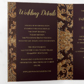 Invitation Trois Volets Élégant Mariage de tapisserie (Intérieur en premier)