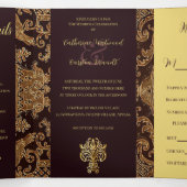 Invitation Trois Volets Élégant Mariage de tapisserie (Intérieur au milieu)