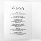 Invitation Trois Volets Élégant Mariage moderne noir (Intérieur en premier)