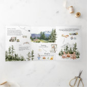 Invitation Trois Volets Élégant Mariage Mount Rainier (Intérieur)