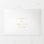 Invitation Trois Volets Élégant Mariage or de calligraphie (Page de couverture)