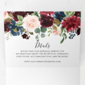 Invitation Trois Volets Élégant Mariage rustique de Bourgogne (Intérieur en premier)