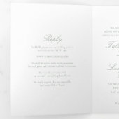 Invitation Trois Volets Élégant Mariage traditionnel Sage Green (Intérieur en premier)