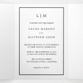 Invitation Trois Volets Elegant Modern Monogram Simple Wedding (Intérieur au milieu)