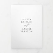 Invitation Trois Volets Elegant moderne Photo Mariage Détails QR Code (Page de couverture)